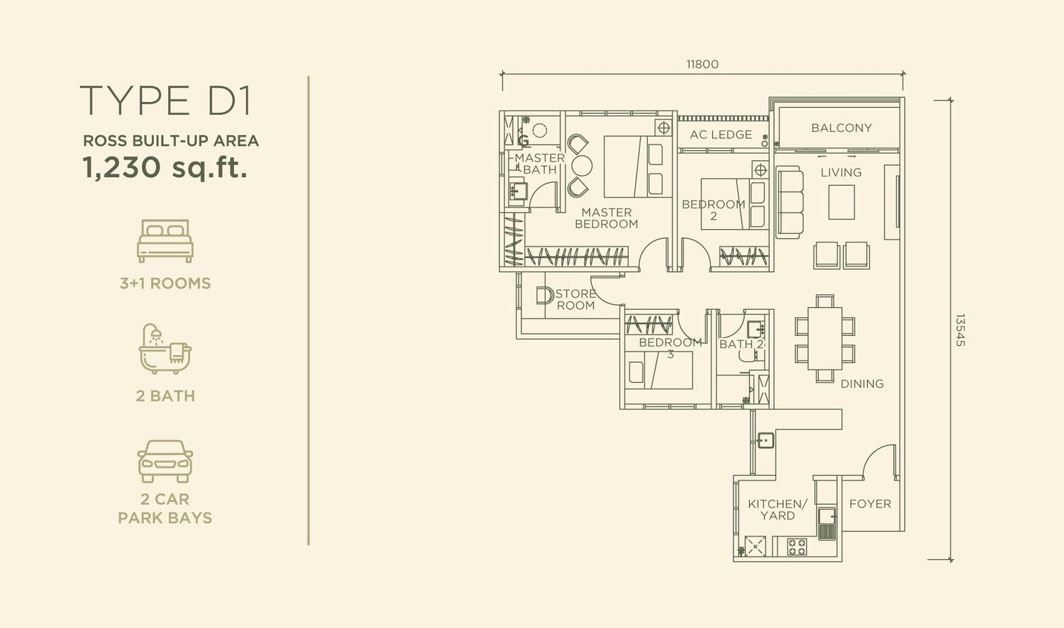 Type D1 floor plan
