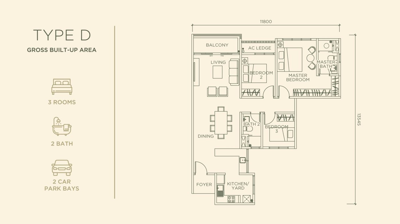 Floor plan, Linari Type D, 1,139 sq ft